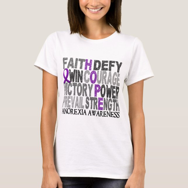 Hope Word Collage Anorexia T-Shirt (Front)