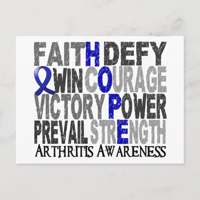 Hope Word Collage Arthritis Postcard (Front)