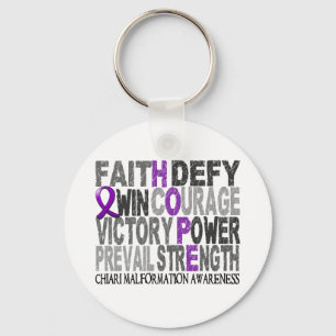 Hope Word Collage Chiari Malformation Key Ring