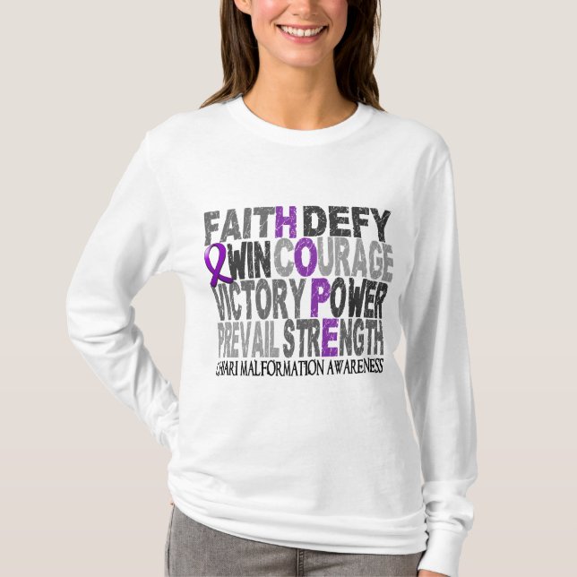 Hope Word Collage Chiari Malformation T-Shirt (Front)