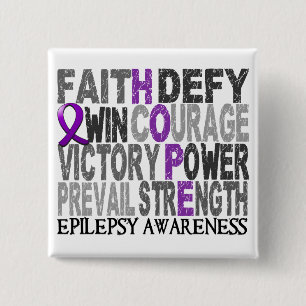 Hope Word Collage Epilepsy 15 Cm Square Badge