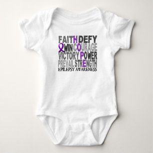 Hope Word Collage Epilepsy Baby Bodysuit