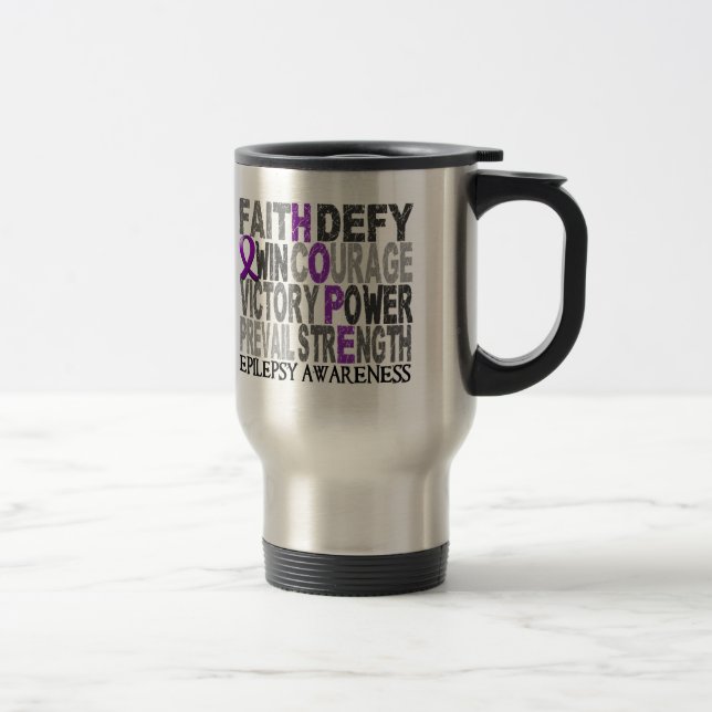Hope Word Collage Epilepsy Travel Mug (Right)