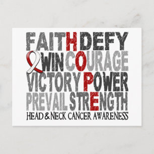 Hope Word Collage Head Neck Cancer Postcard