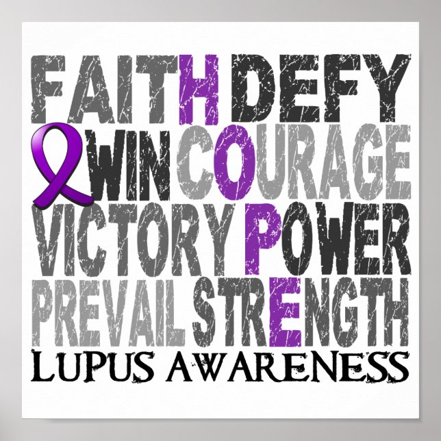Hope Word Collage Lupus Poster (Front)