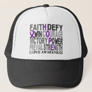 Hope Word Collage Lupus Trucker Hat