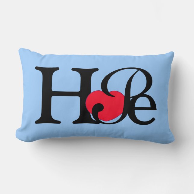 Hope Word Red Heart Lumbar Cushion (Front)