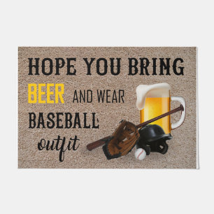 Hope You Bring Bear And Wear Baseball Outfit Doormat