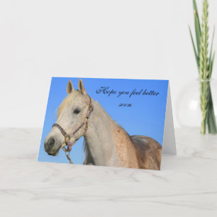 Hope you feel better horse greeting card