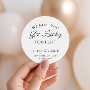 Hope You Get Lucky Wedding Lottery Classic Round Sticker