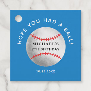 Hope You Had A Ball Baseball Sport Birthday Party Favour Tags