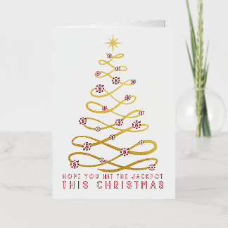 Hope You Win the Jackpot Red & Gold Christmas Card