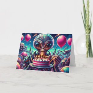 Hope Your Birthday is Out of this World   Alien Card
