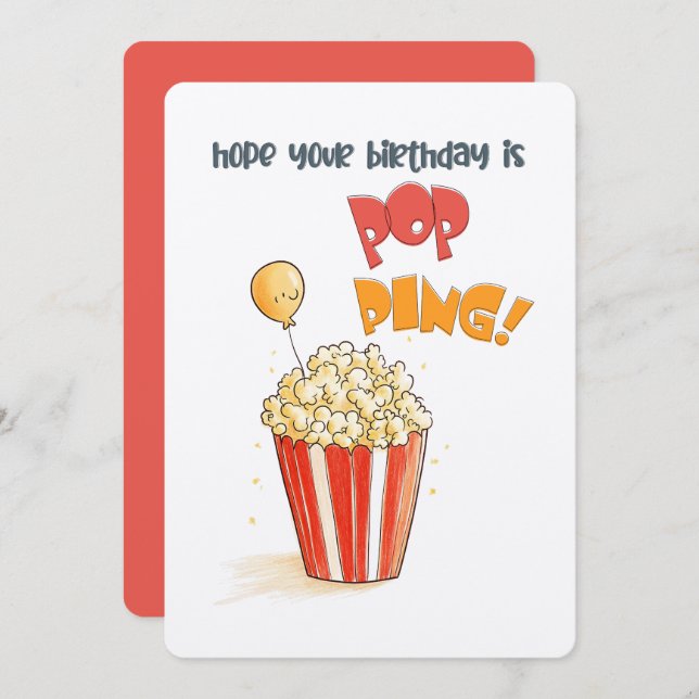 Hope Your Birthday is POPPING! | A Popcorn Card (Front/Back)