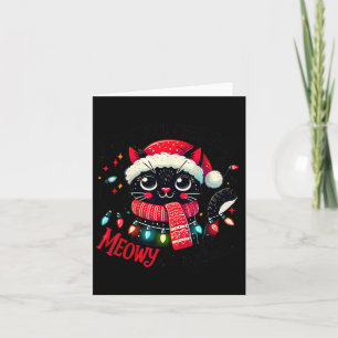 Hope Your Christmas Is Meowy And Bright Funny Sant Card