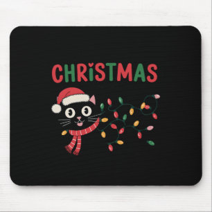 Hope Your Christmas Is Meowy And Bright Funny Sant Mouse Mat