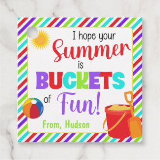 Hope Your Summer is Buckets of Fun Favour Tags