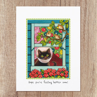 "Hope you're feeling better soon" Cute Cat Postcard