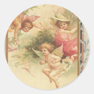 Hopeful - Angels & Flowers Classic Round Sticker