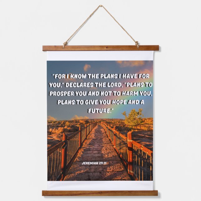 Hopeful Bible Verse Jeremiah 29:11  Hanging Tapestry (Front)