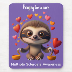 Hopeful hearts surrounding baby sloth MS Mouse Mat