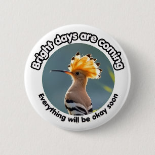 Hopeful Hoopoe 6 Cm Round Badge