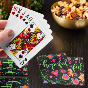 Hopeful Pretty Floral Fun Cheerful Inspirivity Playing Cards