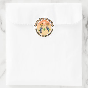 Hopeful Sunrise Hoopoe Birds-  Bright Days  Classic Round Sticker