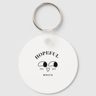 Hopeful Wreck Minimalist Typography Design Key Ring