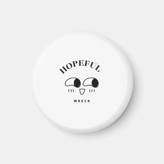 Hopeful Wreck Minimalist Typography Design Magnet (Front)