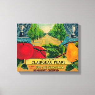 Hopehurst Pear Crate LabelPayette, ID Canvas Print