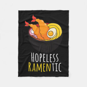 Hopeless Ramentic Cute Kawaii Ramen Noodles Pun Fleece Blanket