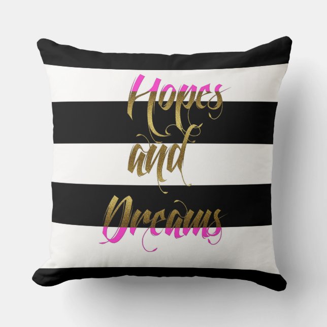 Hopes & Dreams Pink Metallic Pillow (Front)