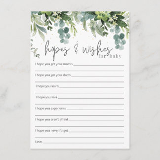 Hopes & Wishes for Baby Baby Shower Insert