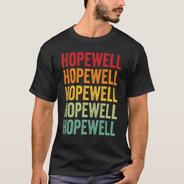 Hopewell County Virginia Rainbow Text Design T-Shirt (Front)