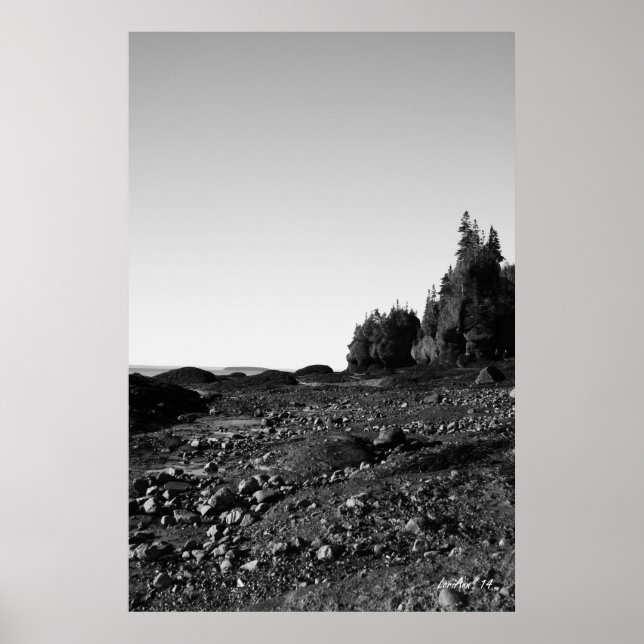 Hopewell Rocks - B&W 1 Poster (Front)