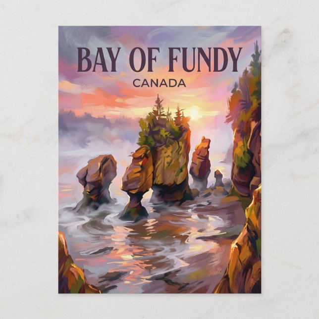 Hopewell Rocks Canada Postcard (Front)