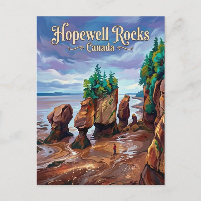 Hopewell Rocks Canada Postcard (Front)