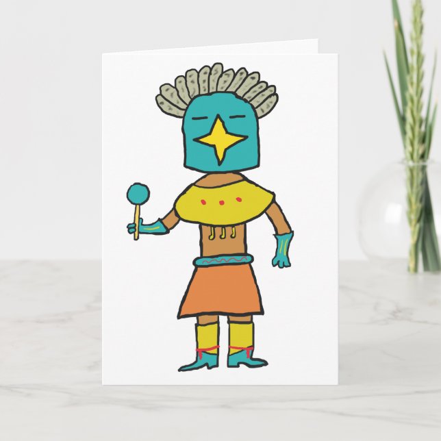 Hopi Doll Blue Star Kachina Card (Front)
