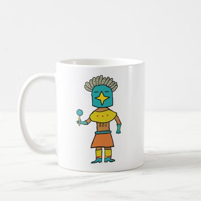 Hopi Doll Blue Star Kachina Coffee Mug (Left)