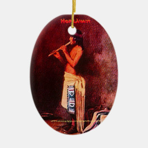 "Hopi Flute Player-Hopituh Shi-nu-mu" Ceramic Tree Decoration
