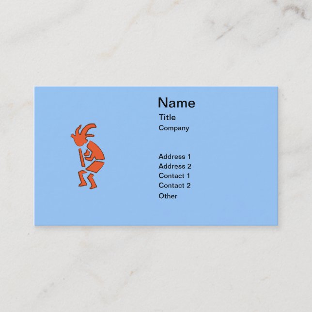 Hopi Flute Player - Southwest Indian Design Business Card (Front)