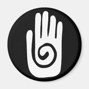 Hopi Hand symbol heal spiral palm native american  Magnet