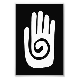 Hopi Hand symbol heal spiral palm native american  Photo Print