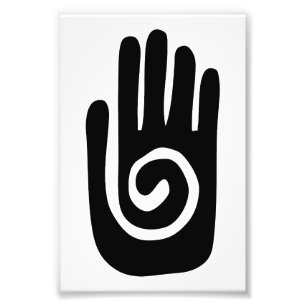 Hopi Hand symbol heal spiral palm native american  Photo Print