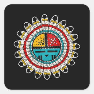 Hopi Kachina Native American Square Sticker