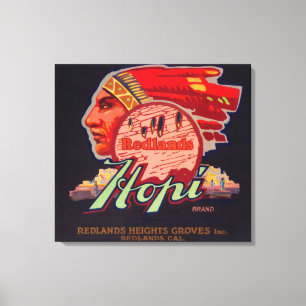 Hopi Orange LabelRedlands, CA Canvas Print
