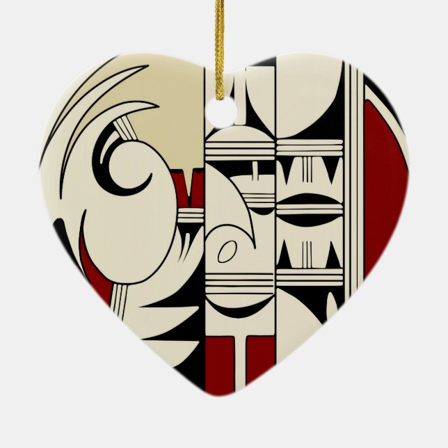 Hopi Pottery 01 Ceramic Tree Decoration (Back)