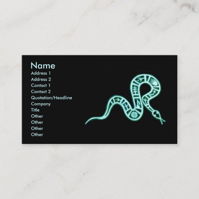 Hopi Snake Motif Vintage Native American Business Card (Front)