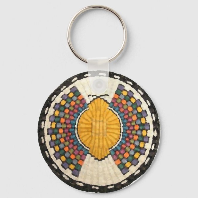 Hopi Snake Motif Vintage Native American Key Ring (Front)